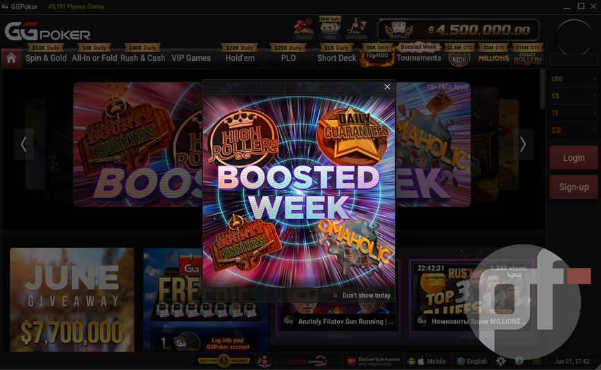 GGPoker Launches Boosted Week to Provide Higher Guarantees for all Daily Tournaments