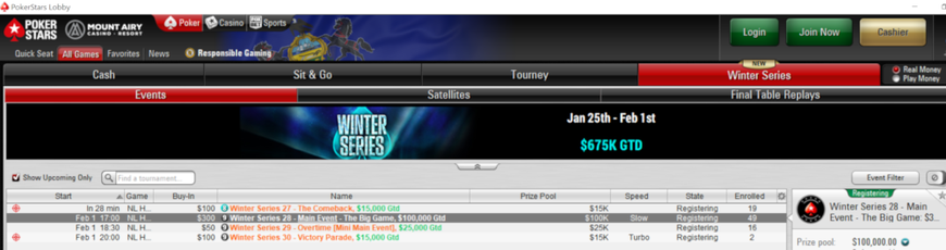PokerStars Winter Series in Pennsylvania Climaxes This Weekend